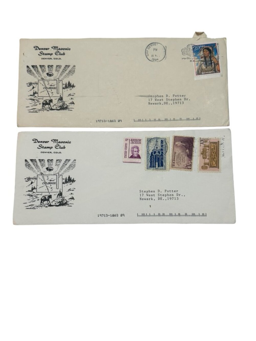 1994 Denver Masonic Stamp Club Sacagawea Legends of the West Philatelic Covers L